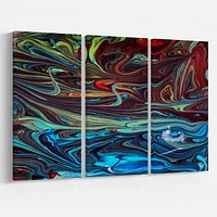 Design Art Peinture Acrylique Bleue Rouge Art Sur Toile