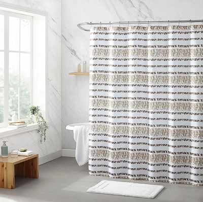 1pc Stripe Fabric Shower Curtain