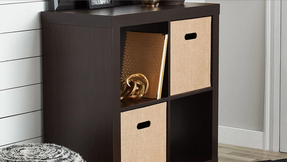 hometrends 2 X 4" Espresso Hollow Core Cube Display Shelf
