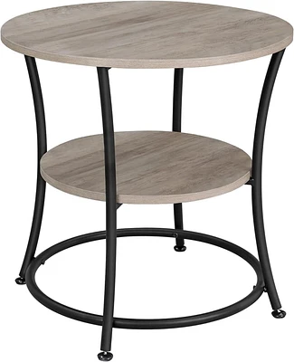 Table d'appoint ronde d'appoint avec 2 étagères, idéale pour le salon, le coin-détente ou la chambre à coucher Boutique Home