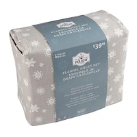 Holiday Flannel Sheet Set, Botanical