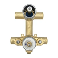Valve thermostatique carrée avec déviateur à 4 voies d'Akuaplus®. 2 douchettes magnétiques à 3 réglages avec bouton poussoir et pommeau de douche pivotable. Fini noir mat