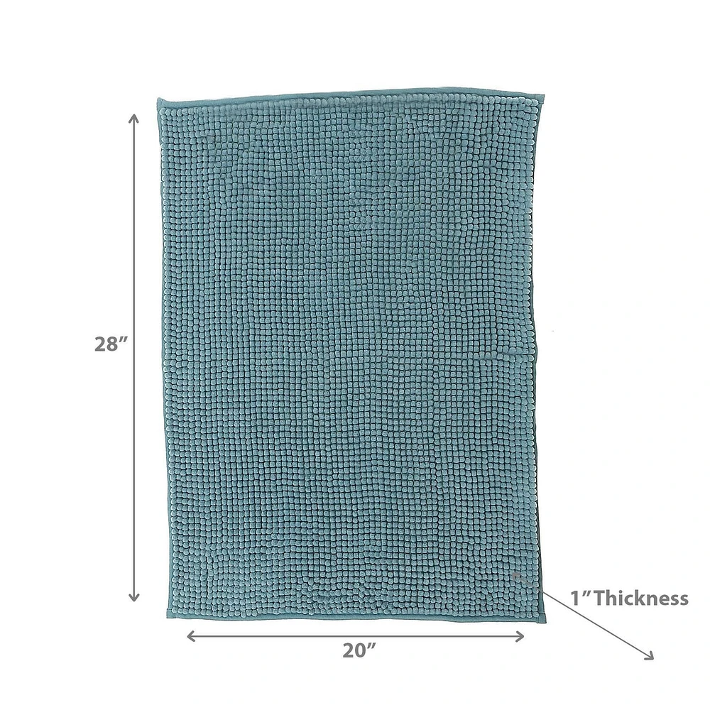 Couleur Continue Cheniile Bain Mat 20X28 Turquise