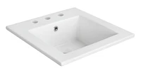 American Imaginations AI-32978 16,5 pouces WX 16,5 pouces Dessus en céramique D en couleur blanche pour 3H8-in. Robinet