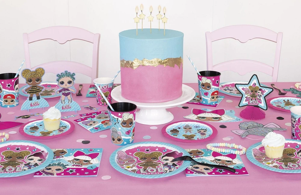 8 assiettes à dîner en papier LOL surprise, 7 po Les assiettes jetables