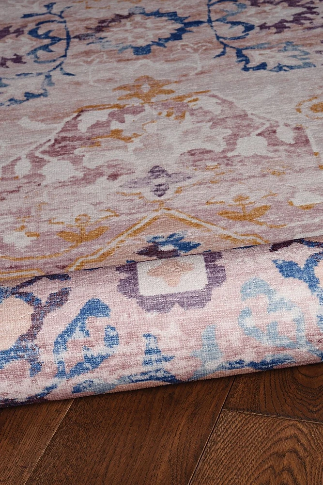 Tapis d'appoint lavable Micah pi x 3 pi ivoire et or