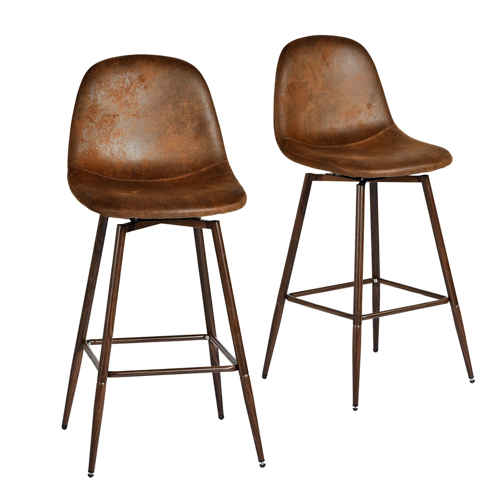 Ensemble de 2 tabourets de bar pivotants contemporains Homy Casa - Tabourets de bar ergonomiques rembourrés pour îlot de cuisine et salle à manger