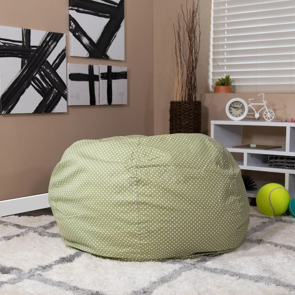 Oversized Green Dot Bean Bag Chair