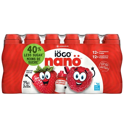 IÖGO nanö Strawberry and Raspberry Yogurts Multipack