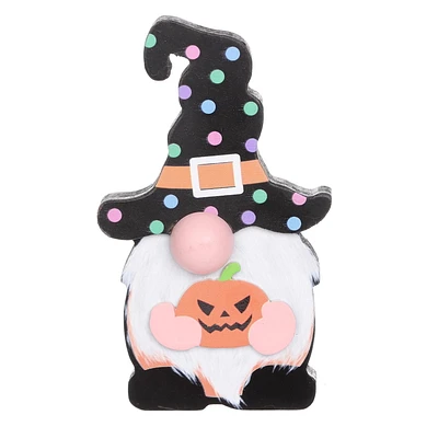 Halloween Themed Wood Gnome Pumpkin For Halloween Indoor Decorations