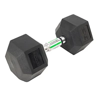 GoZone Rubber-Coated Hex Dumbbell – Black/Chrome, No-roll design