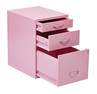 OSP Designs 22” Pink Metal File Cabinet