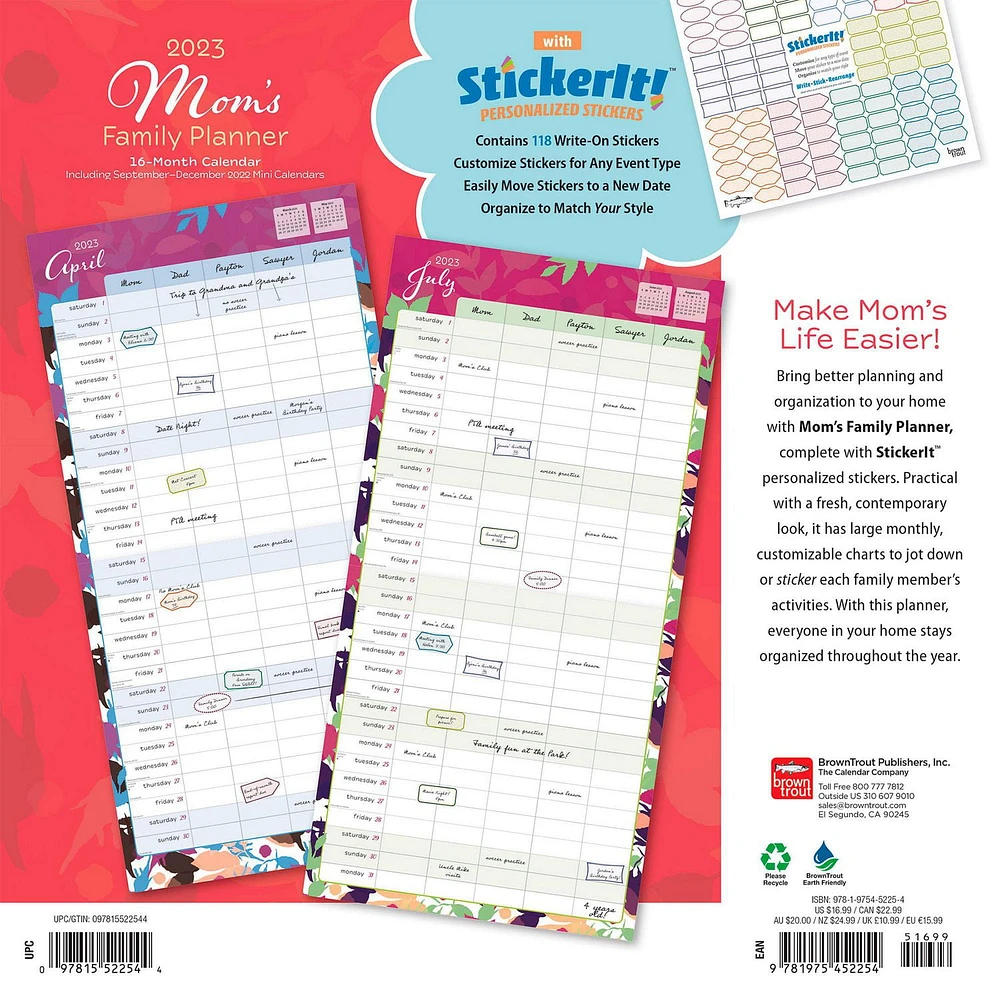 Mom's Family Planner 2023 Square STKR