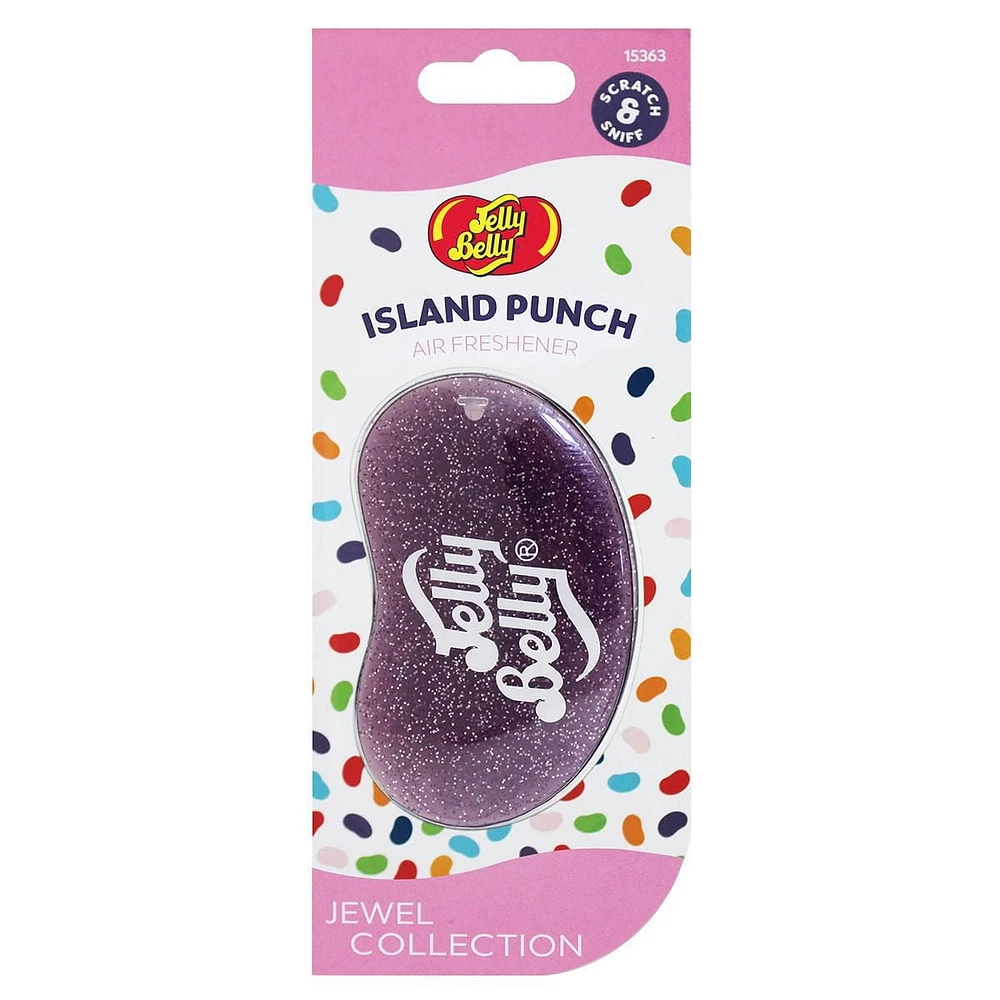 Jelly Belly Hanging Gel Car Air Freshener (Island Punch Scent, 1 Pack), Hanging Gel Car Air Freshener