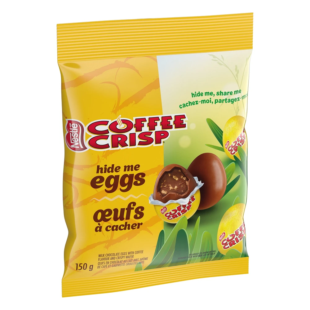 Hide Me Eggs, Miniature Milk Chocolate Eggs Filled With COFFEE CRISP Flavour And Crispy Wafer Pieces, Perfect For Egg Hunts & Easter Baskets, Individually Wrapped In Foil