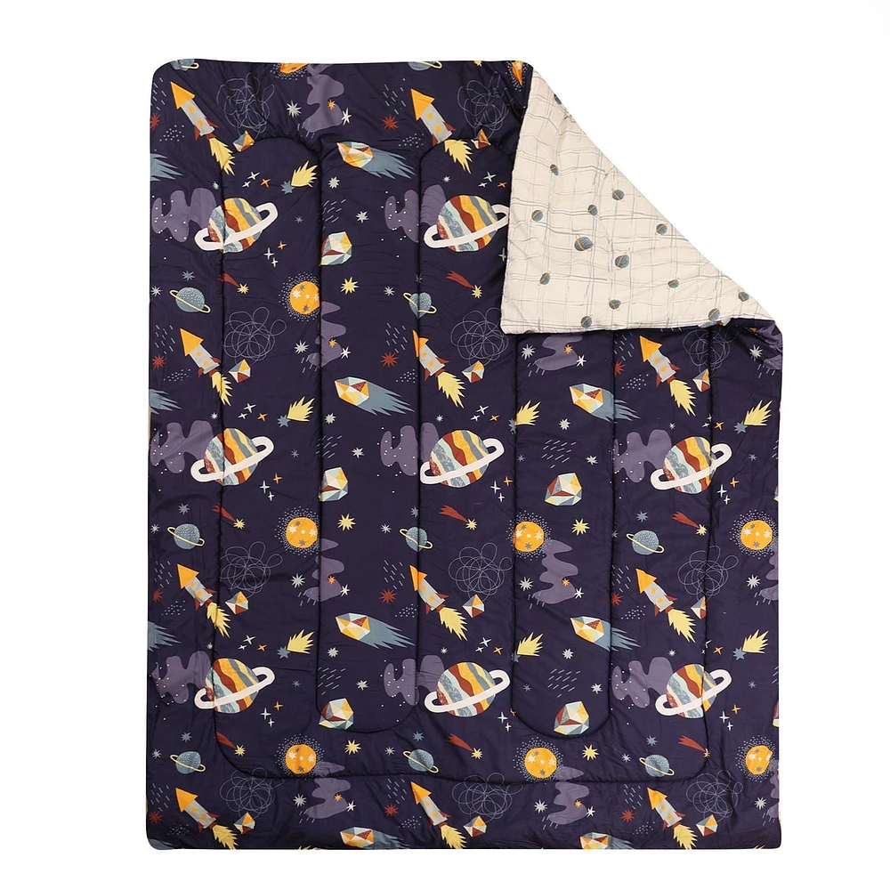 Parure de lit de 4 pièces pour lits jumeaux, Outerspace