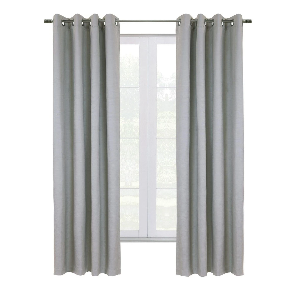 Liama pair de rideaux à oeillets 100% opaques par Thermaplus - 52 po x 108 po, gris