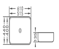 DROP Bath and Kitchen DR091076 Bathroom Vessel Sink
