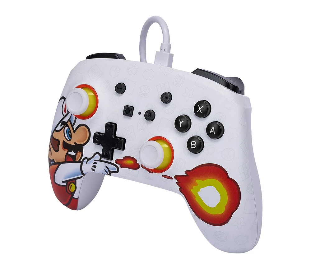 PowerA Enhanced Wired Controller and Slim Case for Nintendo Switch — Mario Fireball, Nintendo Switch