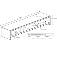 CorLiving Lakewood Modern Black Engineered Wood TV Stand with Drawers for TVs up to 85"