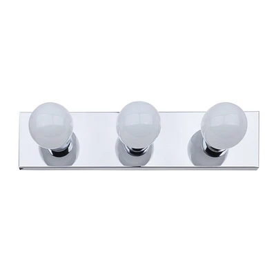 Vanité en métal à 3 lumières, collection Cameron de Globe Electric, chromée, 51202 Lumière de vanité 3 lumières