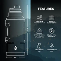 TAL Bouteille d'eau Zeus en acier inoxydable, 3 L, vert