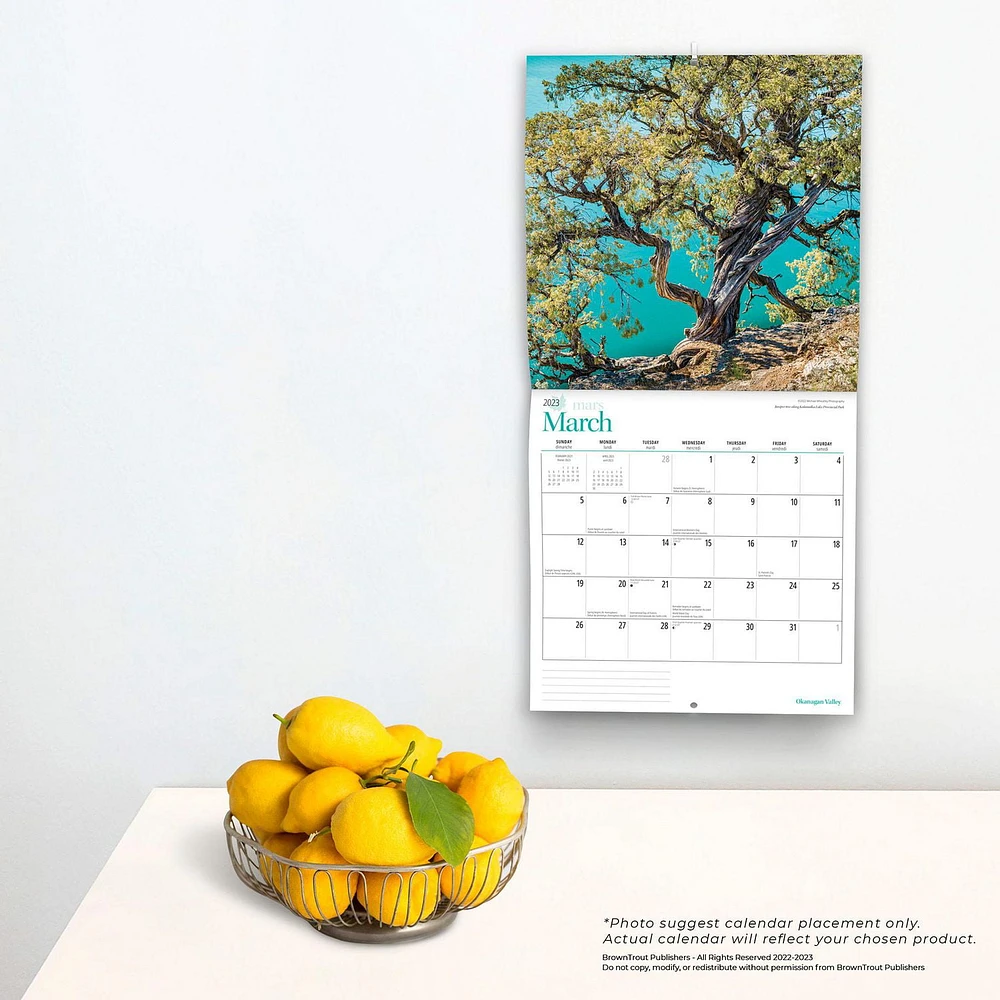 Okanagan Valley | 2023 12x24 Inch Square Wall Calendar