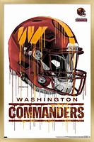 NFL Washington Commanders - Drip Helmet 22 Wall Poster, 14.725" x 22.375" Framed