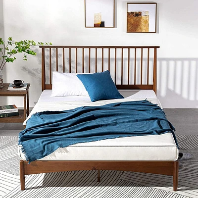 ZINUS Linda Mid Century Platform Bed Frame, Solid Wood Foundation, Wood Slat Support, No Box Spring Needed, Easy Assembly, Tools Included, 5 Year Warranty