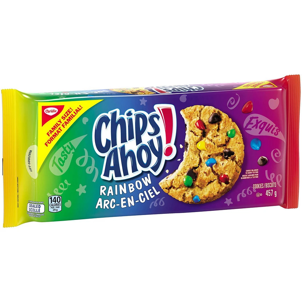 Chips Ahoy! Rainbow Chocolate Chip Cookies, 1 Family Resealable Pack, 457 g