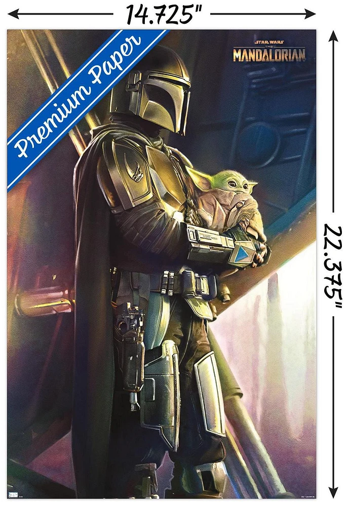 Star Wars: The Mandalorian - Held Wall Poster, 22.375" x 34" Framed