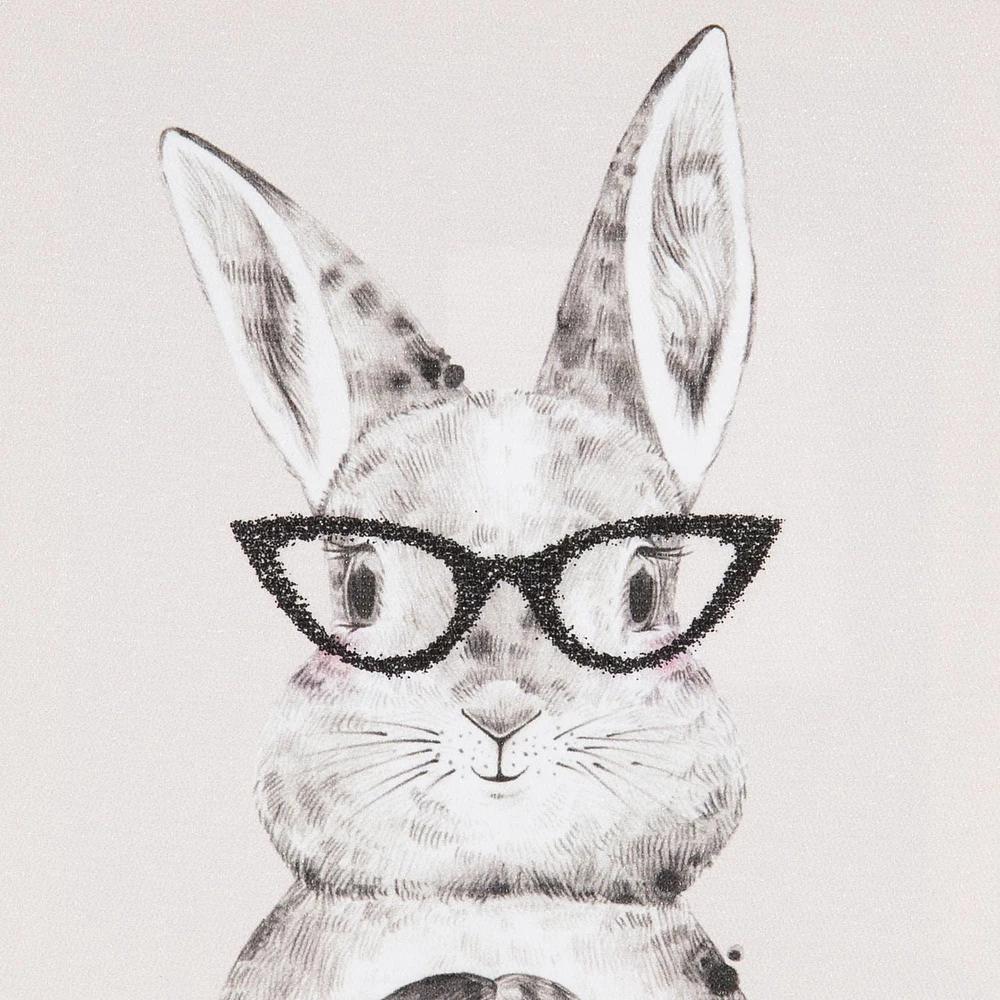 Bunny Embellished Canvas, 6in W x 6in H