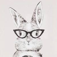 Bunny Embellished Canvas, 6in W x 6in H