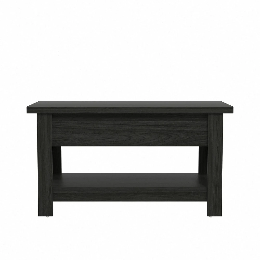 Table basse Hillsdale Coover en bois avec plateau relevable et 1 faux tiroir