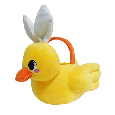 Way To Celebrate Easter Plush 10inch Easter Yellow Duck  Basket
