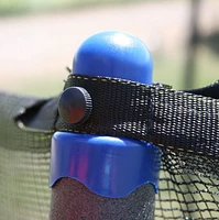 SKYWALKER TRAMPOLINES 14 FT, Round, Bright Blue Outdoor Trampoline for Kids with Safety Enclosure Net and Spring Pad, ASTM Approval, Rust Resistant, 4-Pack, Heavy Duty, Wind Stakes