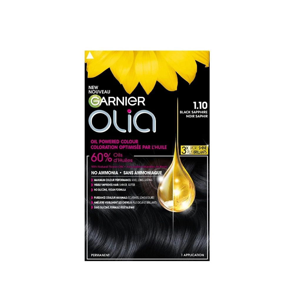 Coloration permanente optimisée par l'huile pour les cheveux sans ammoniaque Olia de Garnier, 1 unité 1 unité