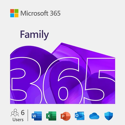 Famille Microsoft 365 12-mois | Bilingue [Télécharger]