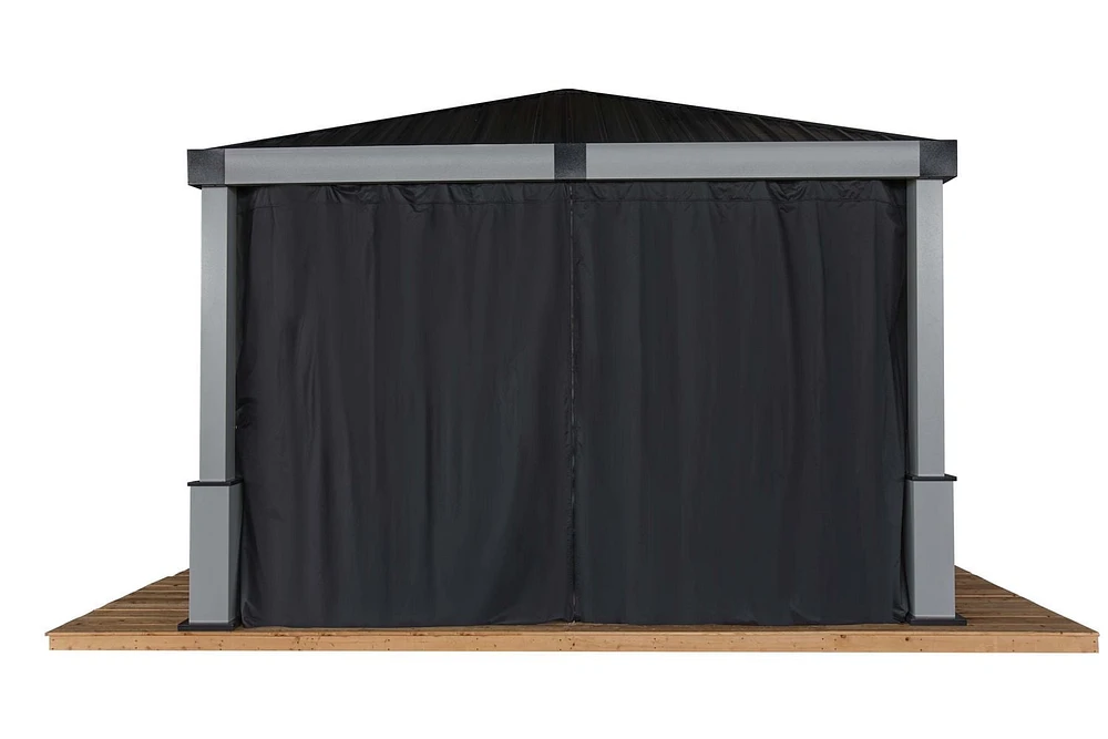 Sojag, rideaux noirs pour abri soleil Lena, 12 pi x 12 pi, polyester filé, rideaux d'extérieur