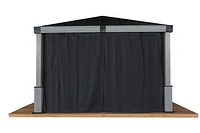 Sojag, rideaux noirs pour abri soleil Lena, 12 pi x 12 pi, polyester filé, rideaux d'extérieur
