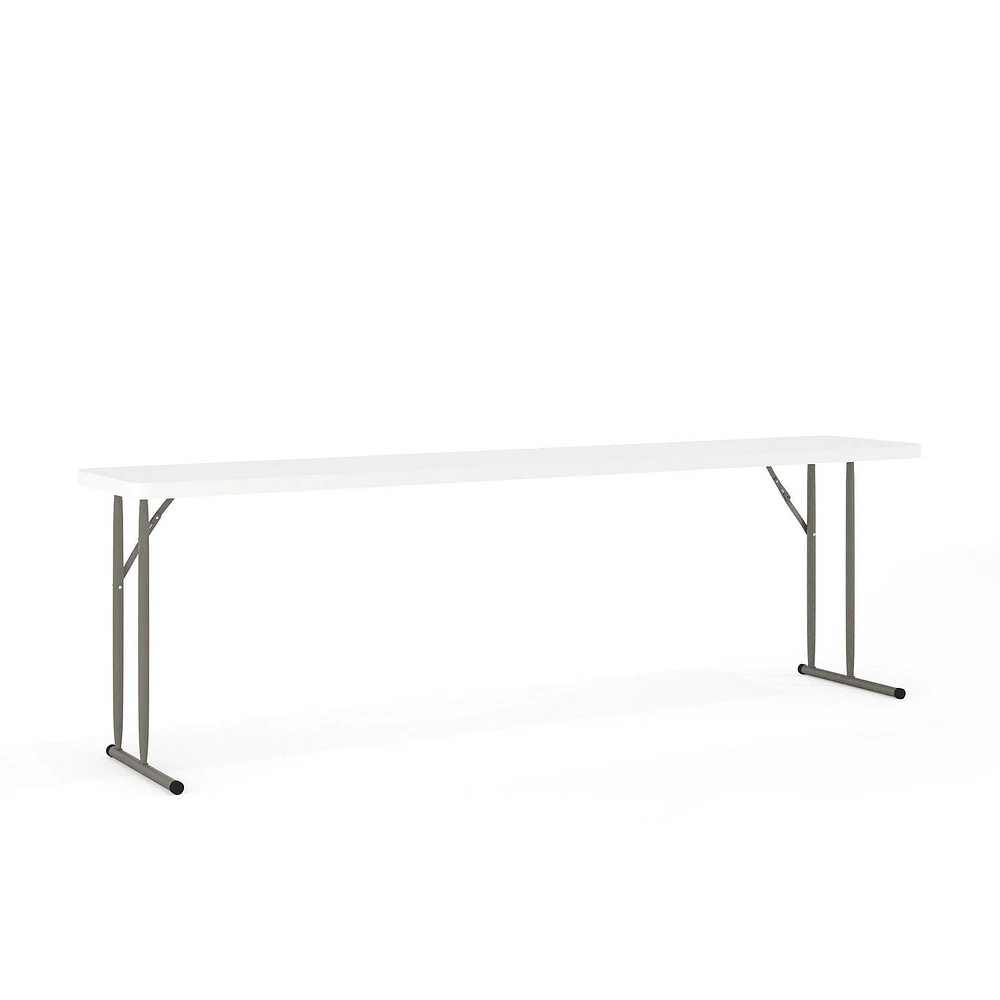 Table de formation pliante en plastique blanc granite de 18 po larg. x 96 po long.