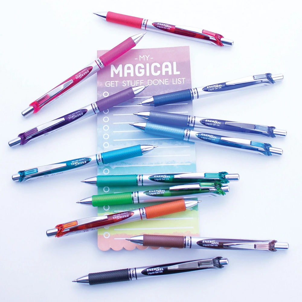 EnerGel Rétractable Stylo à Encre Gel (0,7mm), Noir Ensemble Stylo et Encre Recharge