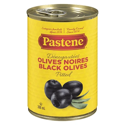 Olives noires dénoyautées Pastene 398 ml