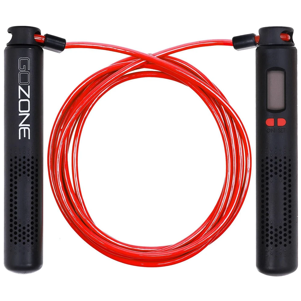 GoZone Cordless Jump Rope – Red/Black, With digital counter