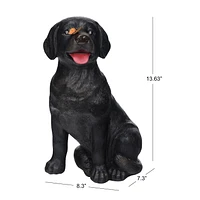 Black Dog with Butterfly Statue, 34cm Height Black Dog with Butterfly