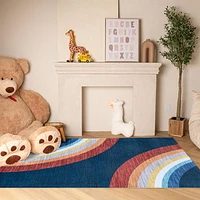 Tapis doux pour la zone de jeu Rug Branch Soft Steps Rainbow, bleu marine - Garcons et filles dans la salle de jeux, la chambre d'enfant, la chambre<br>