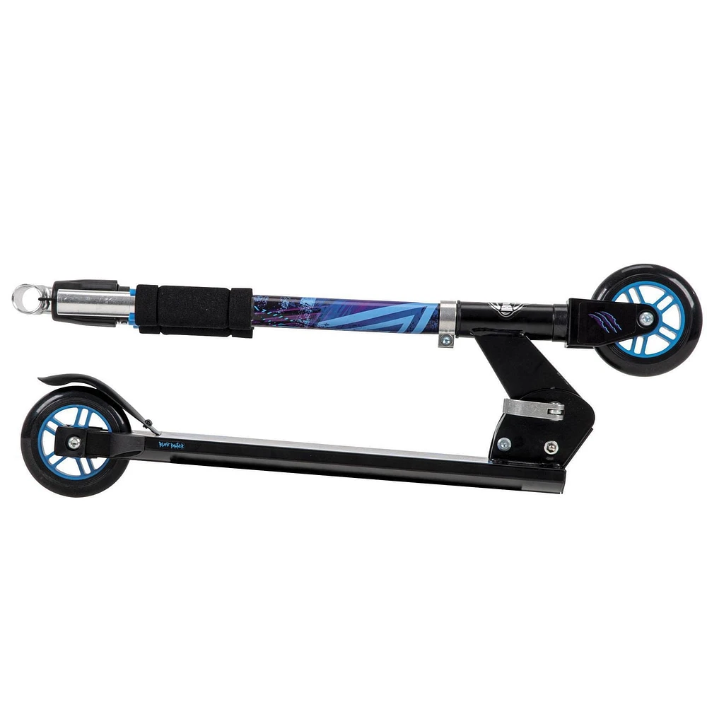 La trottinette Marvel Black Panther à 2 roues alignées en Aluminium pour Garçons, par Huffy, noir Idéal pour les 5 ans et plus