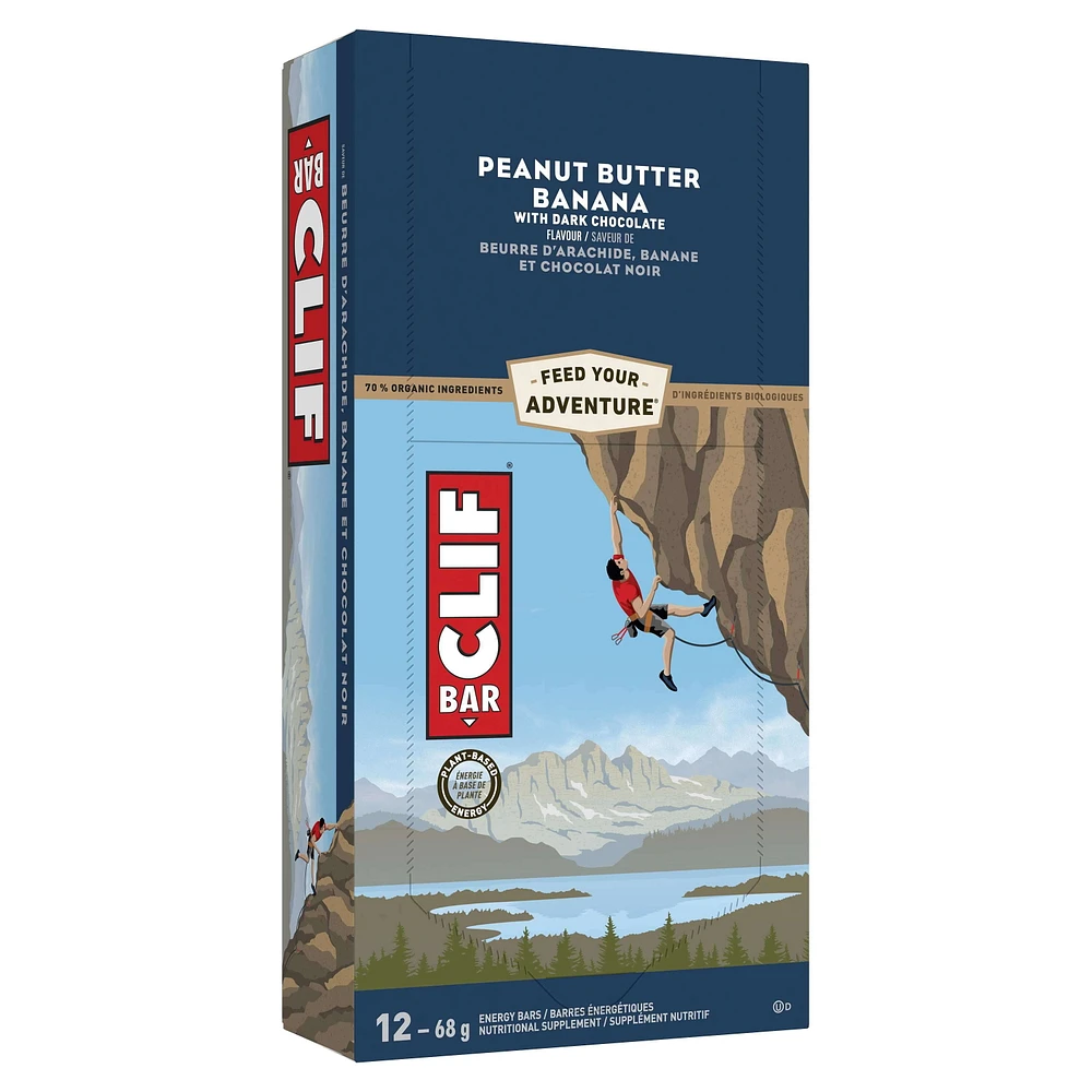 Clif bar Peanut Butter Banana with Dark Chocolate Energy Bars, 12 x 68 g