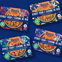 BEN'S ORIGINAL Street Food Jamaican Jerk Style Beans & Rice with Chicken, Prepared Entrée, Microwave in 90 Seconds, 255 g, Ben's Original Street Food Jamaican Jerk Style Red Beans & Rice with Chicken