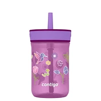 Contigo Leighton Kids Tumbler with Straw, Grape Tulips, BPA-Free, 14 oz (414 mL)